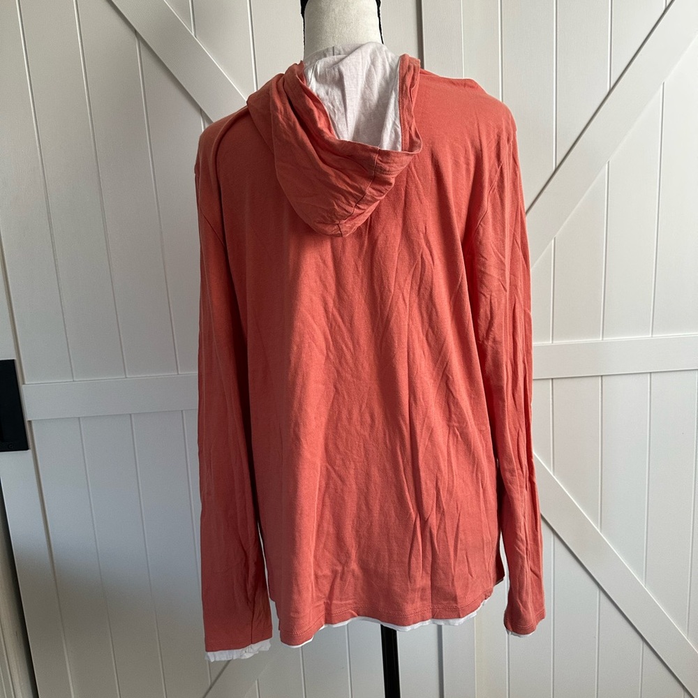 Vince Coral Hooded Long Sleeve Tee Top MEDIUM Soft Lightweight Casual M - Picture 4 of 5